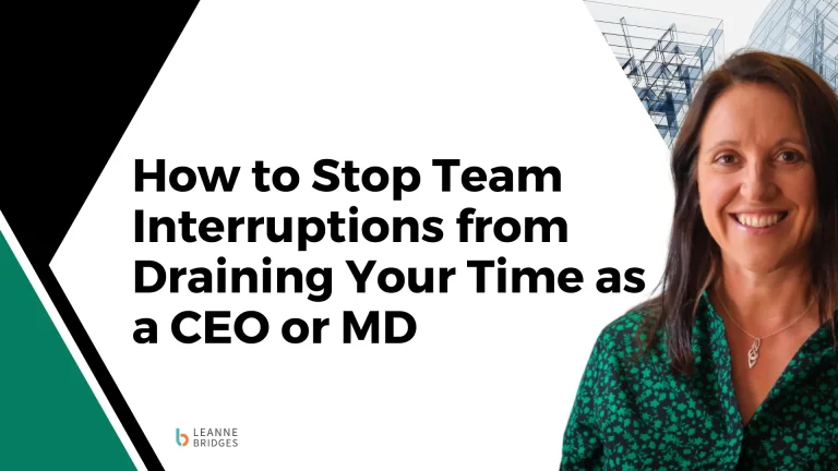 CEO managing time efficiently with a self-sufficient team, reducing interruptions and focusing on strategic growth in business operations